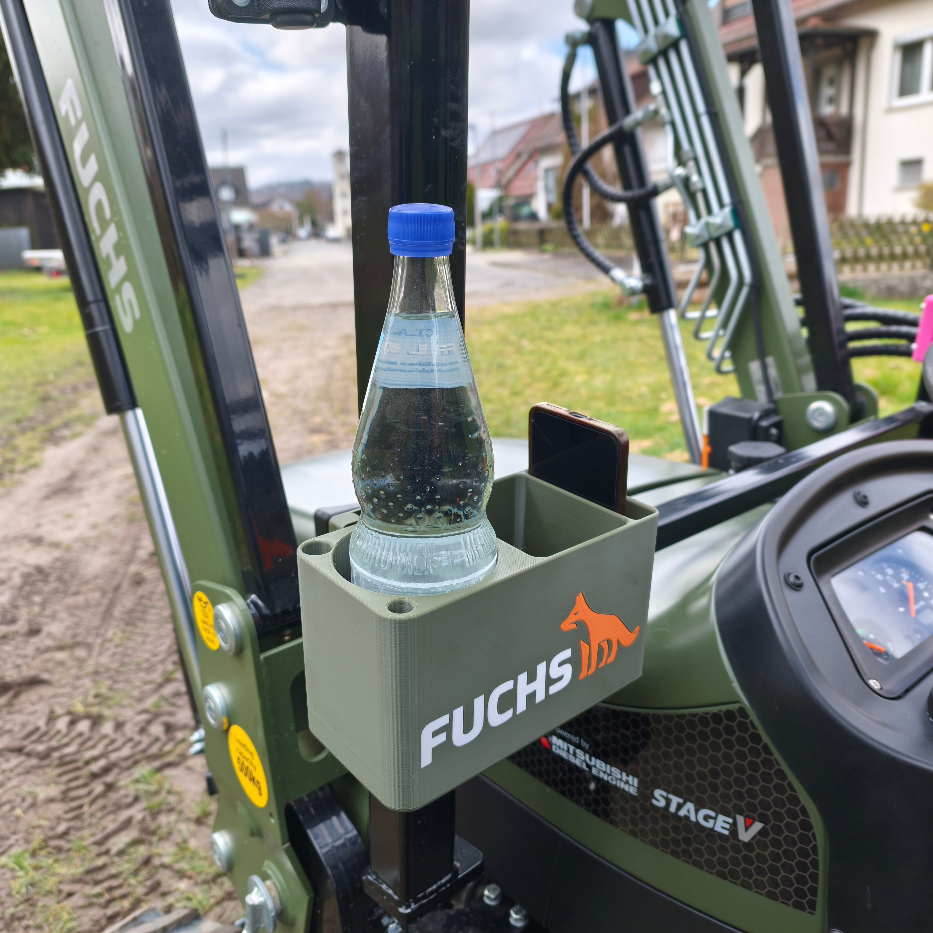 Universal-Getränkehalter mit Handyhalter und Staufach Startrac Fuchs